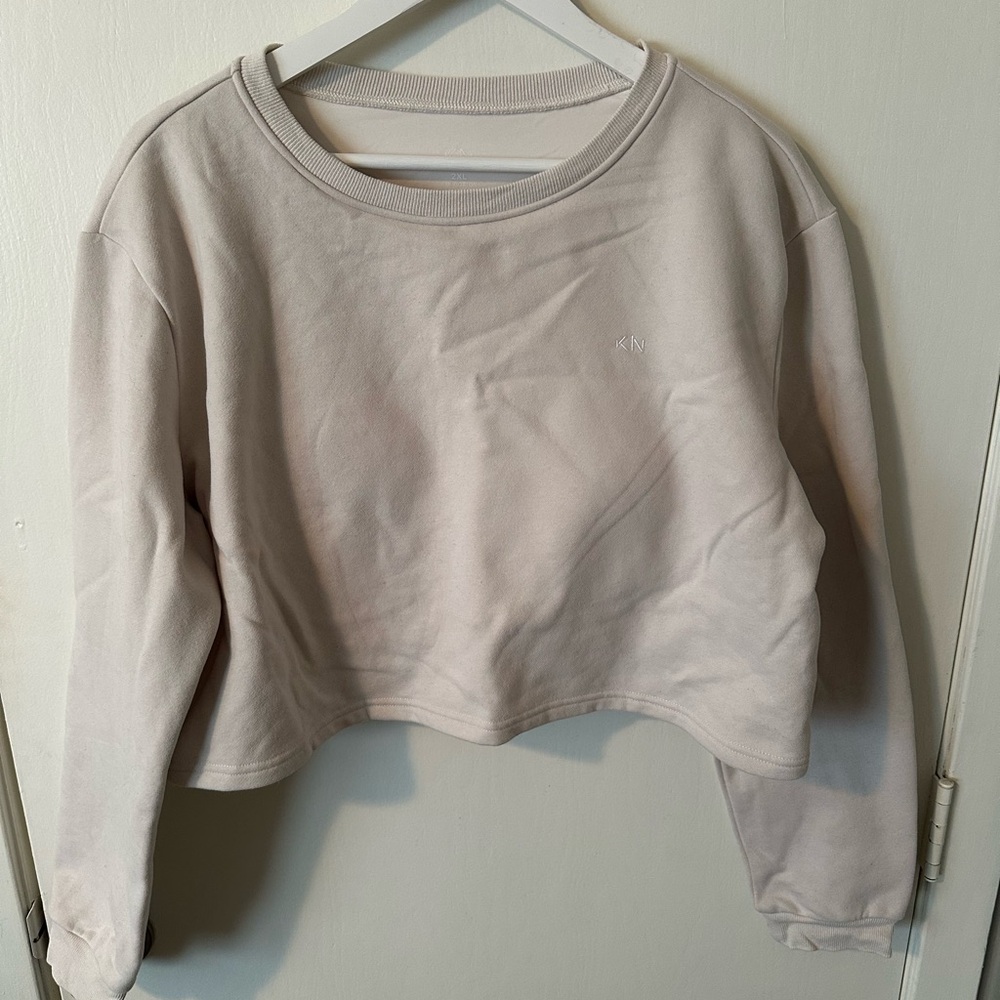 Women's Cropped Cream Sweatshirt